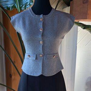 PIMM Gray Short Sleeve Sweater